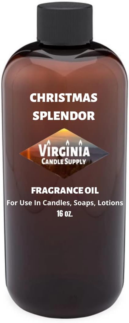 Christmas Splendor Fragrance Oil (16 oz Bottle) for Candle Making, Soap Making, Tart Making, Room Sprays, Lotions, Car Fresheners, Slime, Bath Bombs, Warmers…