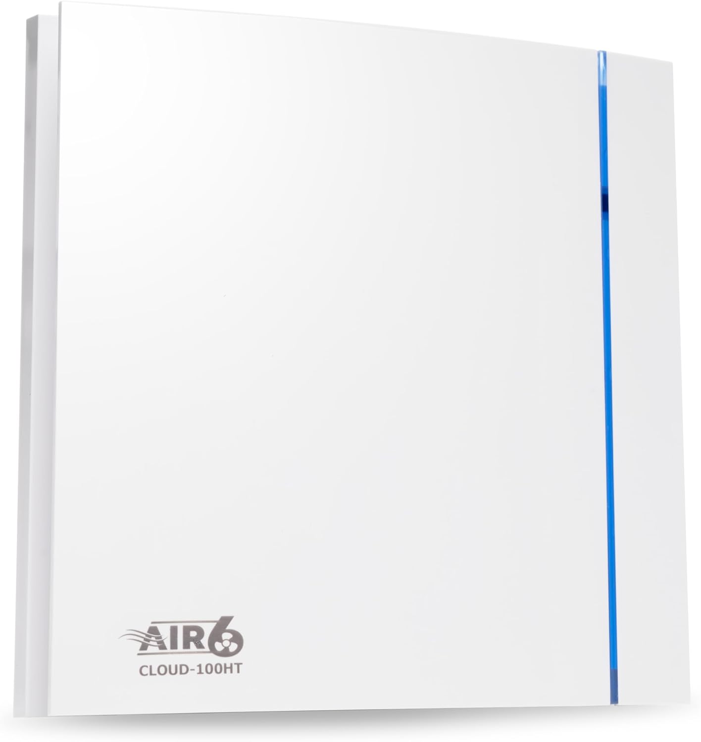 AIR 6 Cloud-100HT Silent Yet Powerful Bathroom Extractor Fan with Adjustable Humidity Sensor & Timer | Delivering 26.5l/s (95m3/h) | Wall or Ceiling Mounted Fan | White | IP45 | For 100mm /4" ducting