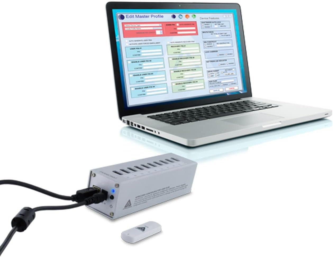 Apricorn Aegis Configurator On USB Key Bundled with Approved 10-Port USB Hub with 5 Amp Power Supply and Windows Based Software