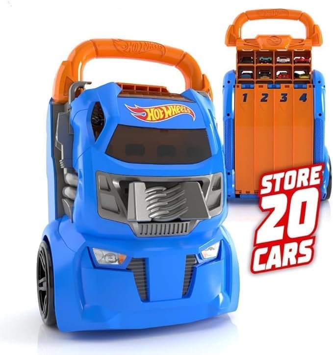 HOT WHEELS Car Case Launcher I Stores up to 20 cars I 2-in-1 storage and launcher that connects to other setsI For Kids 3 Years & Up I (Cars not included)