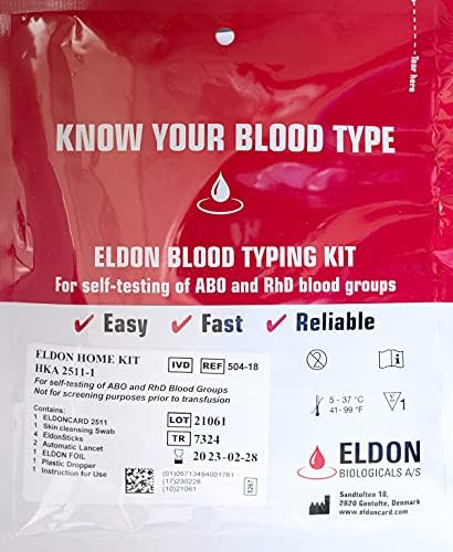 Original Home Blood Typing Kit - New Package + Improved Lancet (8 Kits)