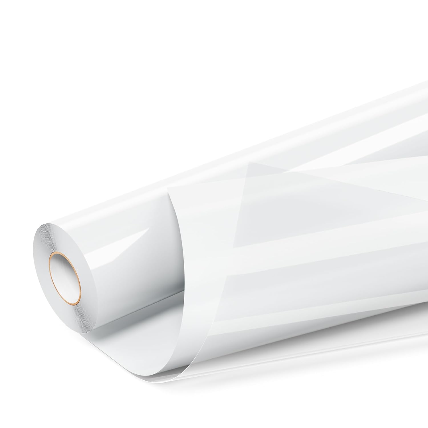 LIKCUT Heat Transfer Vinyl - 12" x 15FT Glossy White Iron On Vinyl for Clothes, HTV Cutting Machine, White Vinyl Compatible with Heat Press for DIY T-Shirt, Hats, bags,shoes