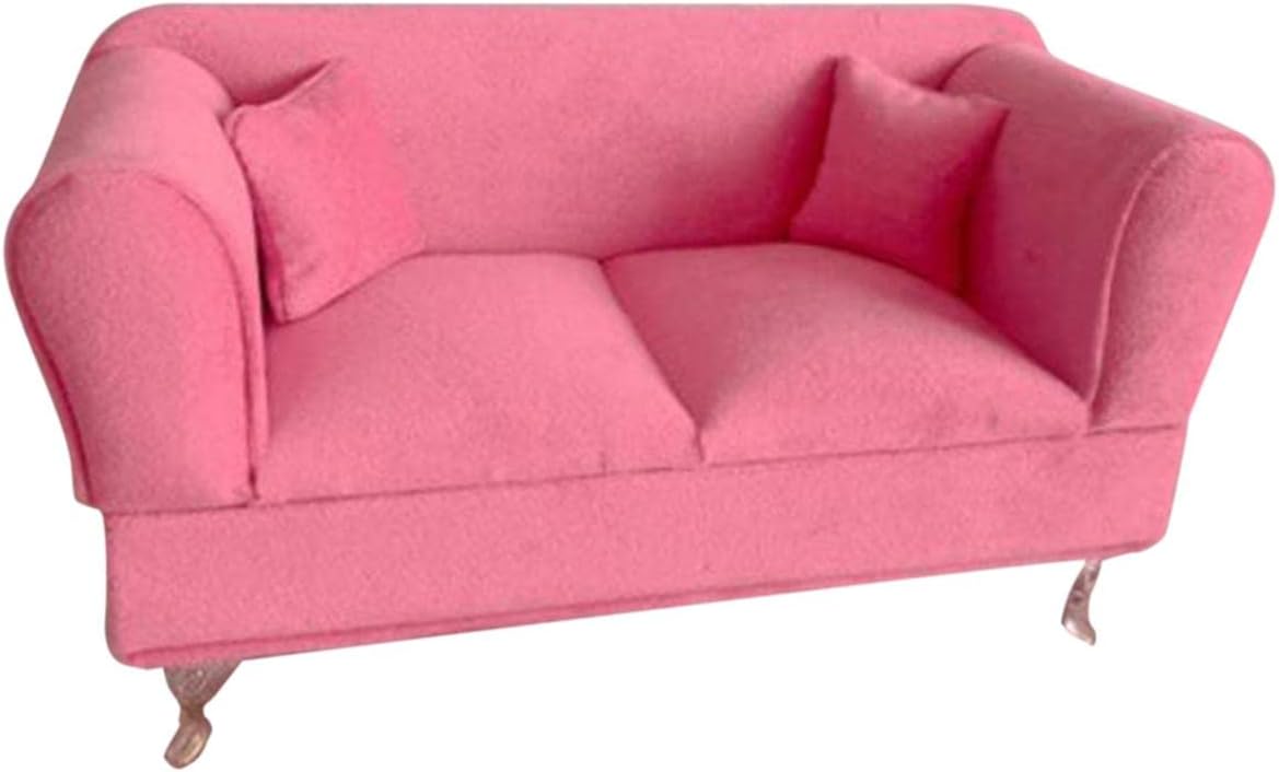 perfk 1:6 Sofa Miniature Furniture,Jewelry Box Organizer for 12inch Dolls Action Figures Accessory, Two Person Sofa