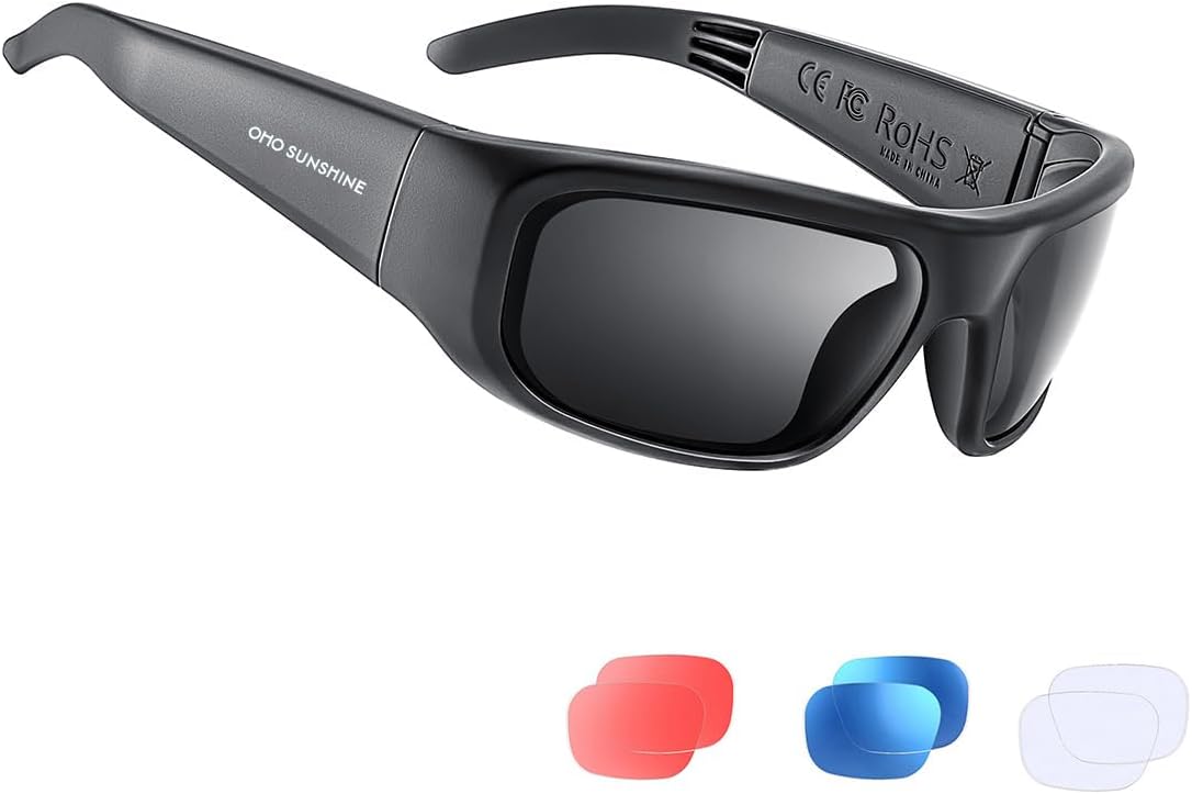 OhO Bluetooth Sunglasses,Open Ear Smart Glasses Listen Music and Calls with UV400 Protection,Sport Audio Glasses IP44 Waterproof