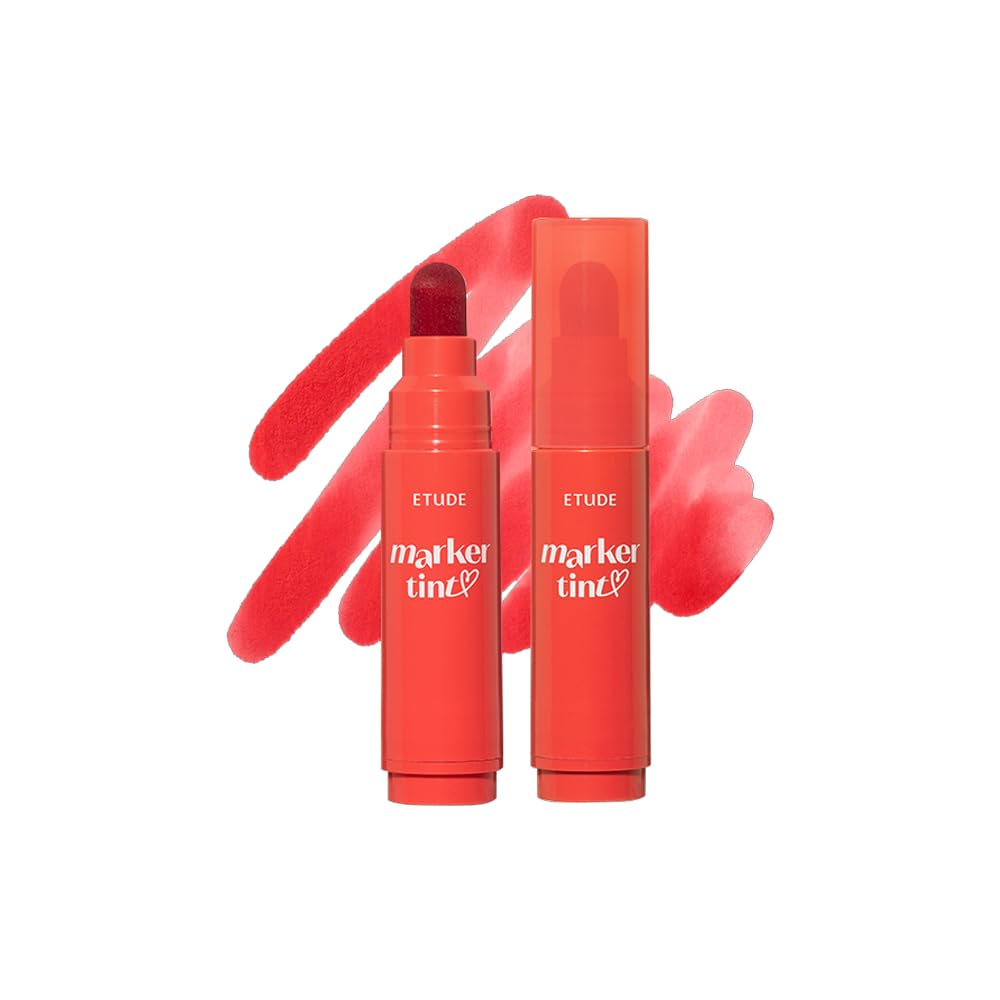 ETUDE Dear Darling Marker Tint, #3 Apple Candy, Long-Lasting Lip Stain, 5g