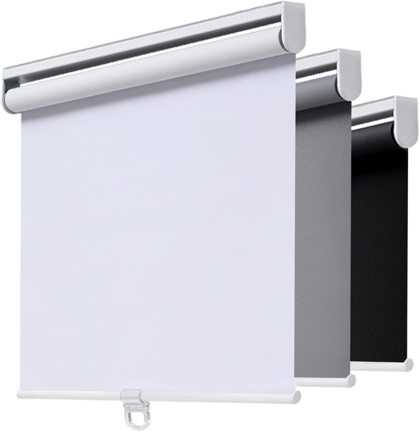 AOSKY Cordless Roller Shades Blackout Blinds for Windows Room Darkening Rolled Up Shades with Spring System, UV Protection Window Shades Door Blinds for Home and Office (23" W x 72" H, White)