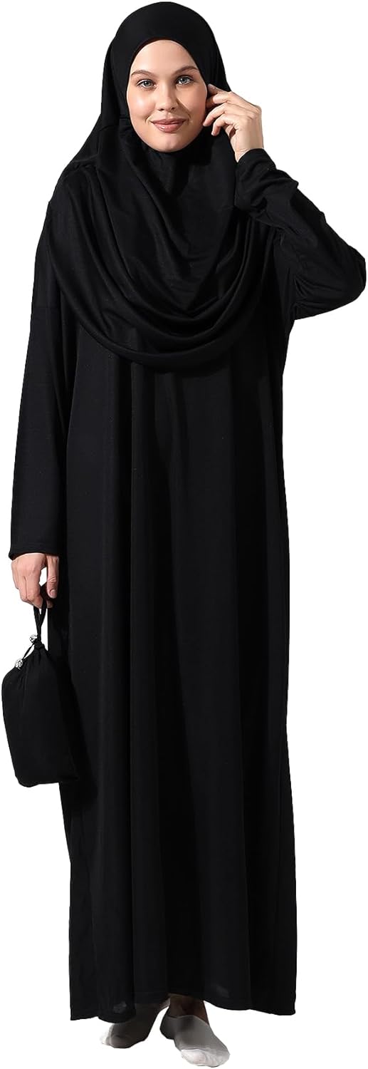 ihvan online Muslim Dresses for Women, Prayer Dress, Islamic Hijab Abaya, One-Piece Long Sleeve Islamic Prayer Dress