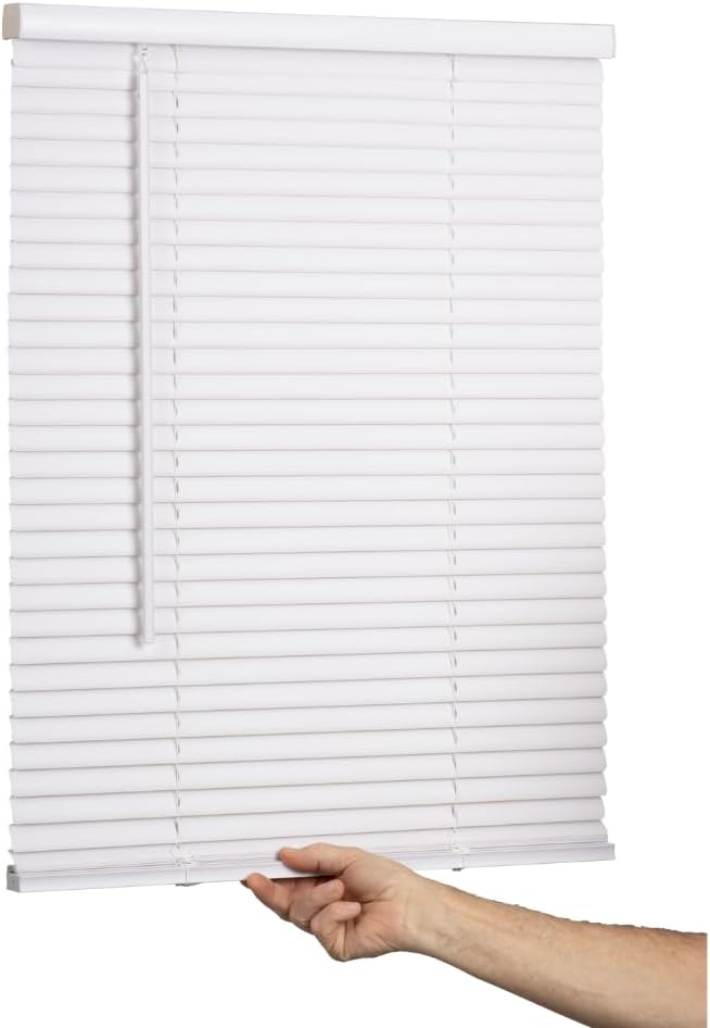 LOTUS & WINDOWARE Cordless, 1" Vinyl Mini Blind 27" Wide x 60" Long, Alabaster