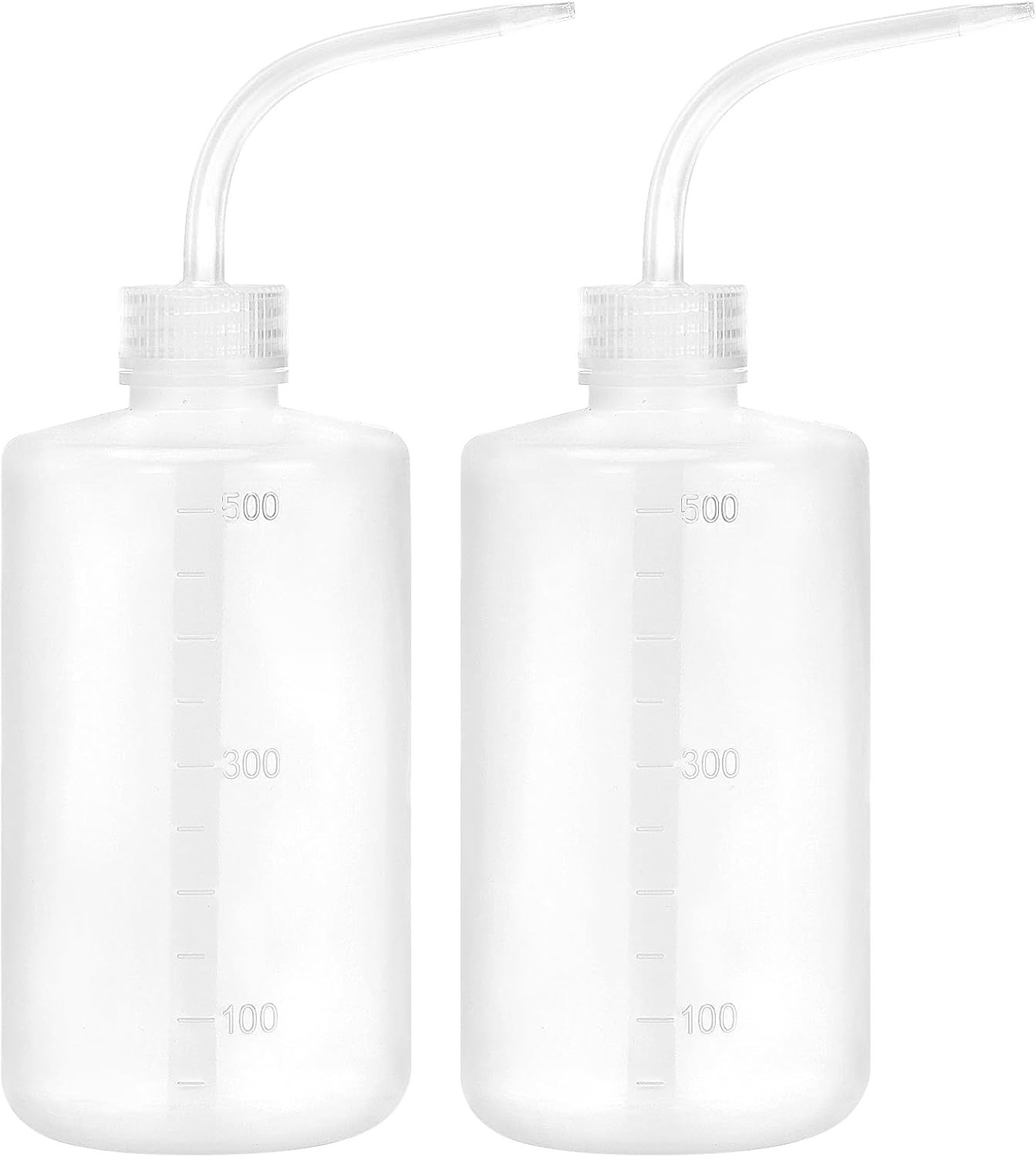 DEPEPE 2pcs 17oz/500ml Squeeze Bottles - Plastic Safety Squirt Bottle with Narrow Mouth & Scale Labels, Wash Bottle for Indoor Plants, LDPE Lab Tattoo Cleaning Tools