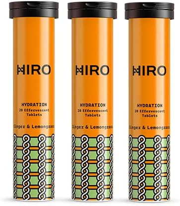 Electrolytes Tablets by Hiro |Electrolyte Supplements |Rapid Hydration |Energy Boost |Magnesium & Calcium|Immunity Support |Ginger & Lemongrass - Triple Pack