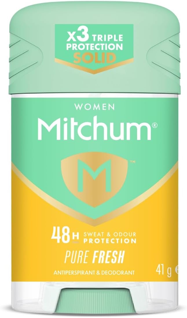 Revlon Mitchum Women Triple Odor Defense 48HR Protection Deodorant Stick and Antiperspirant Pure Fresh, Dermatologist Tested, 41 g (Pack of 1)