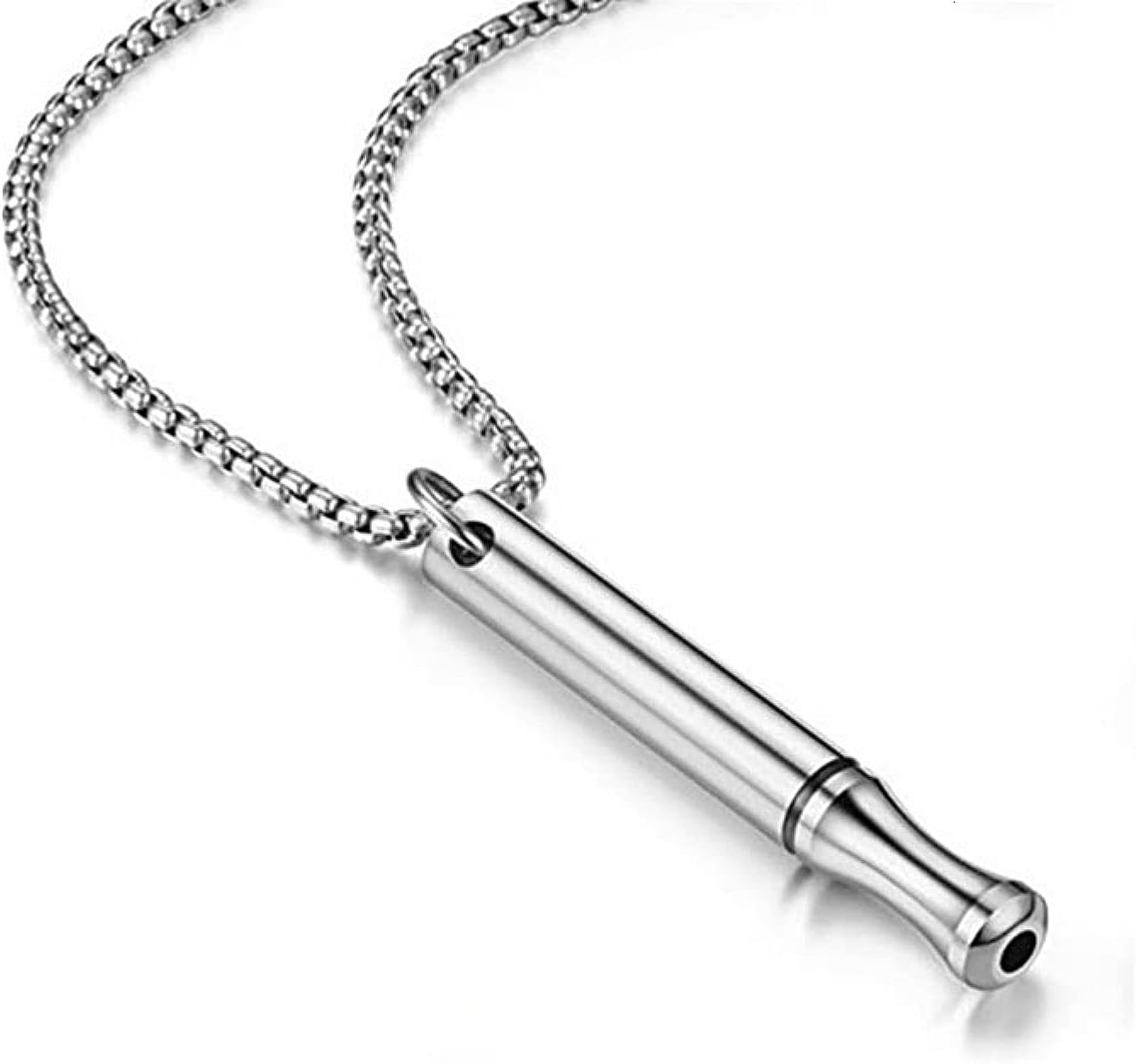 Breathing Necklace, Anxiety Breathing Necklace with Resistance, for Anxiety Relief, Breathing Exercises, Meditation, Calm Breathlace Necklaces(Silver)