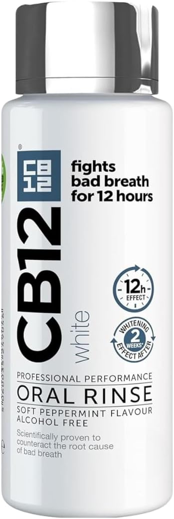 CB12 White Mouthwash, Whiter Teeth After 2 Weeks, Pleasant Breath For 12 Hours, 250 ml
