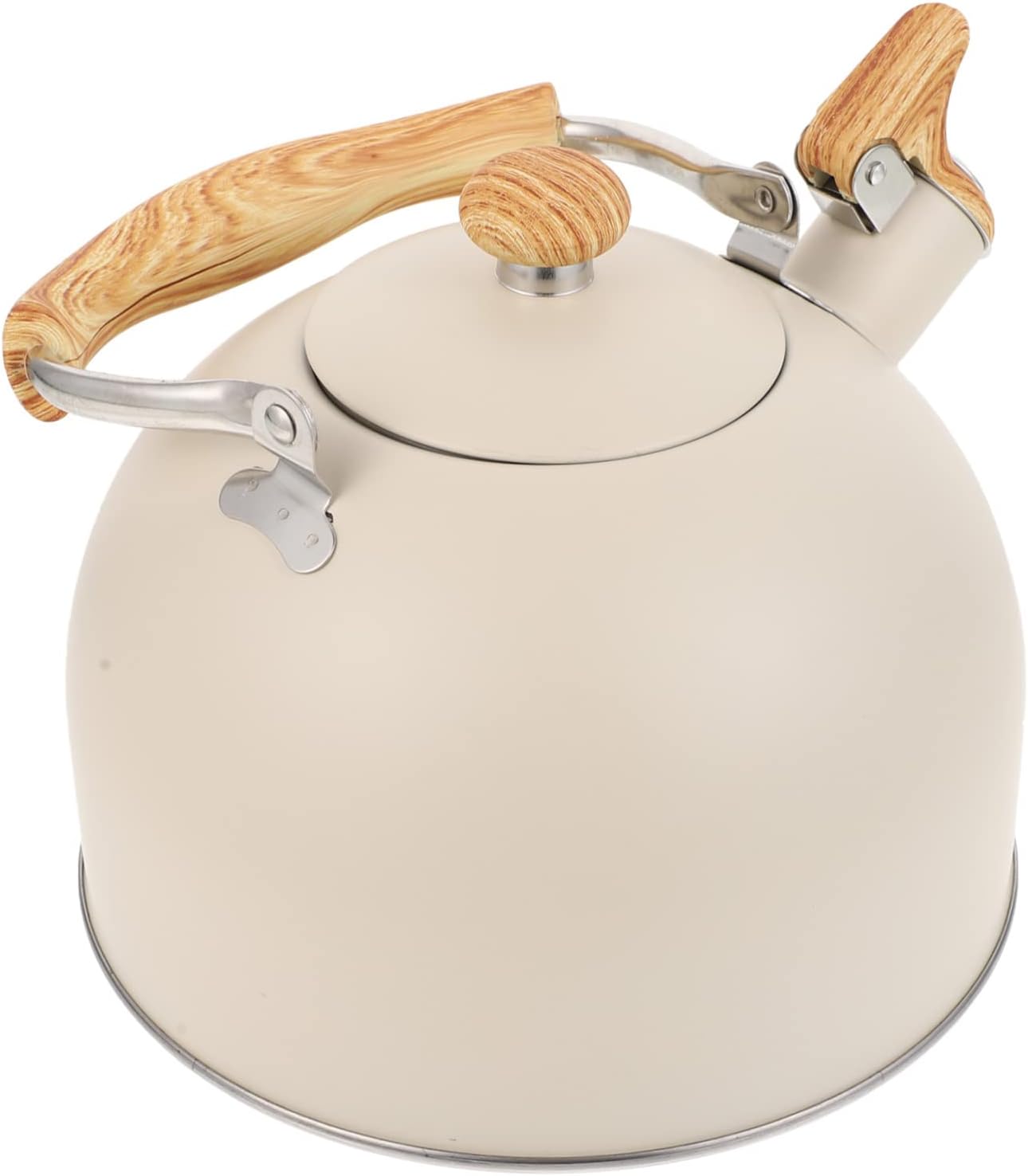 MOTHNUR 1pc Whistling Kettle Beige Teakettle Handle Portable Sounding Kettle for Gas and Induction Stoves High Temperature Resistant