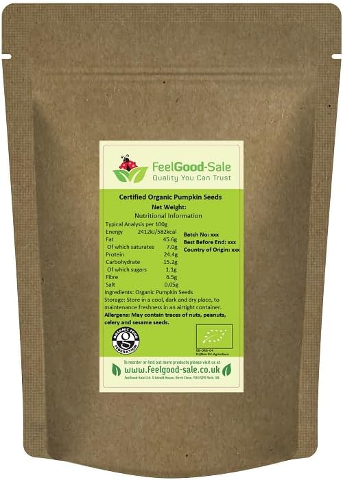 1kg Organic Pumpkin Seeds , Certified, Raw, Natural (1kg)