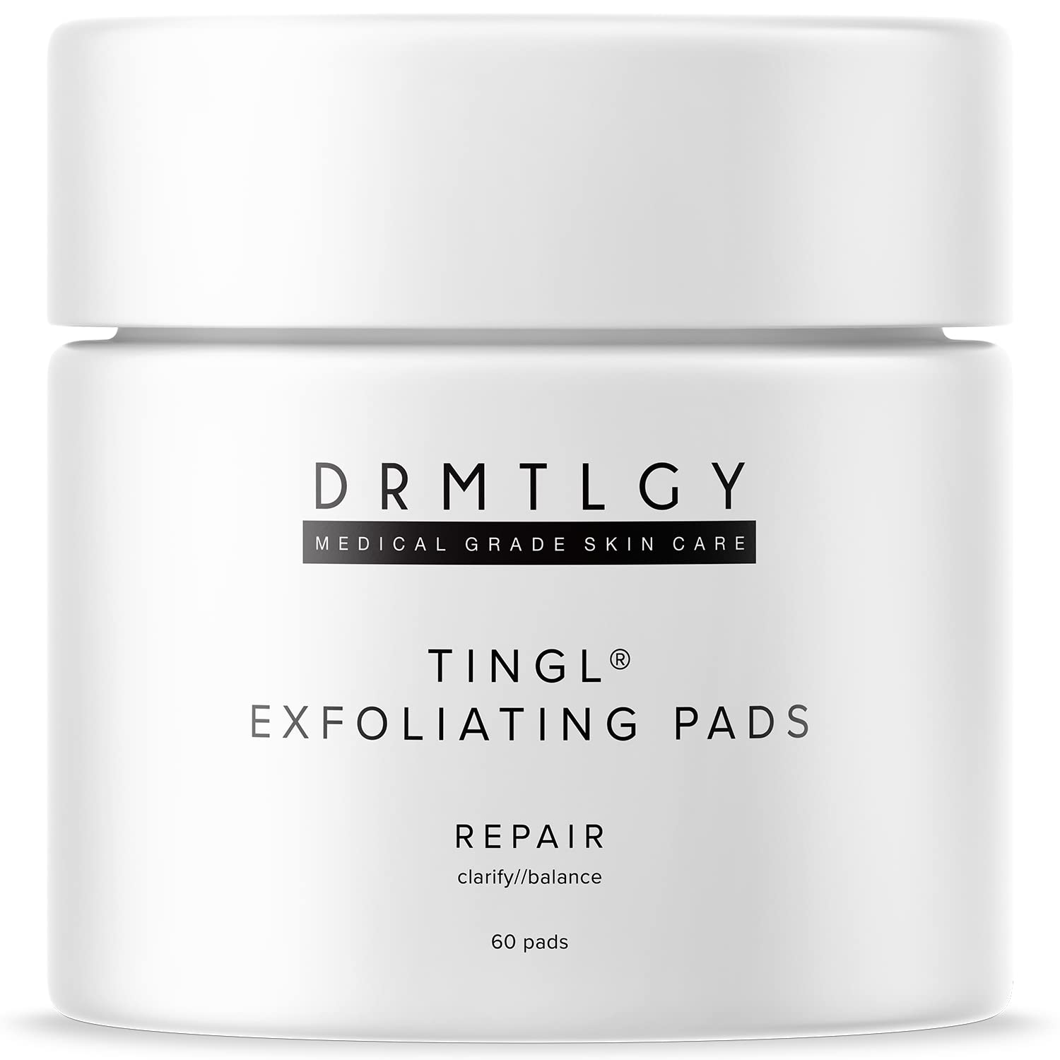DRMTLGY Tingl Exfoliating Face & Body Pads – Glycolic, Lactic & Salicylic Acid for Acne, Pores, Blackheads & Wrinkles – AHA BHA Toner Pads for Oily Skin, Anti-Aging, FSA/HSA Eligible – 60 Count