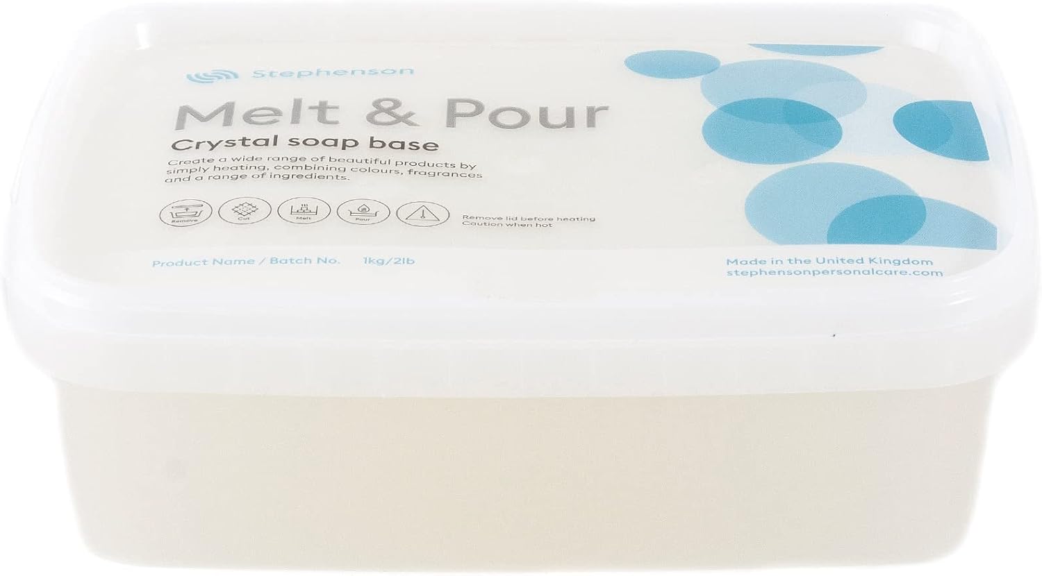 Melt and Pour Soap Base - Crystal Natural High Foam SLS & SLES Free - 1Kg