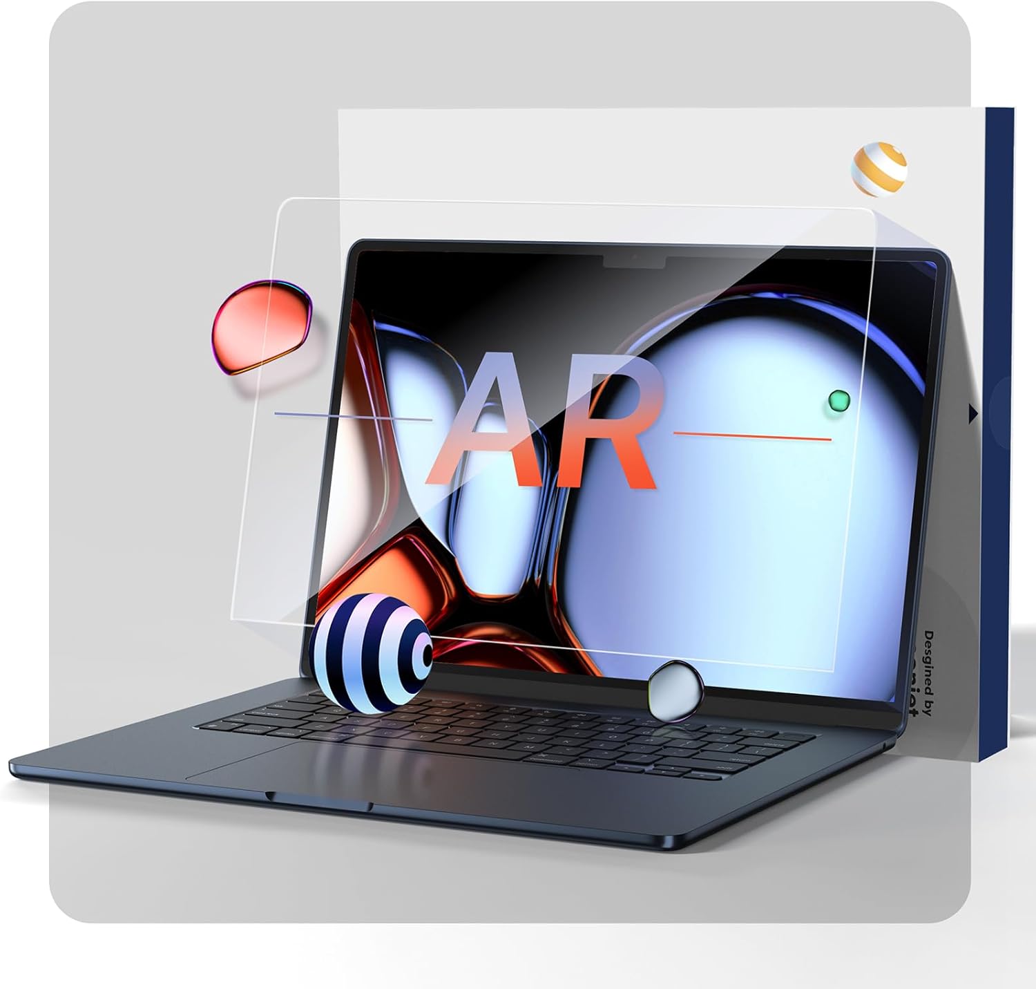 [Original Screen Output for MacBook Air 13.6 inch Screen Protector M4 M3 M2 2025-2022[8K Ultra HD, 0 Glare] Anti-Fingerprint, Laptop Screen Protector for MacBook Air 13" A3240 A3113 A2681