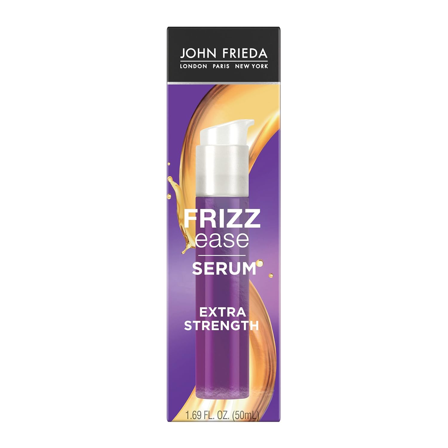 John Frieda Frizz Ease Extra Strength Hair Serum, Nourishing Hair Oil for Frizz Control, Heat Protectant with Argan & Coconut Oils, 1.69 fl oz