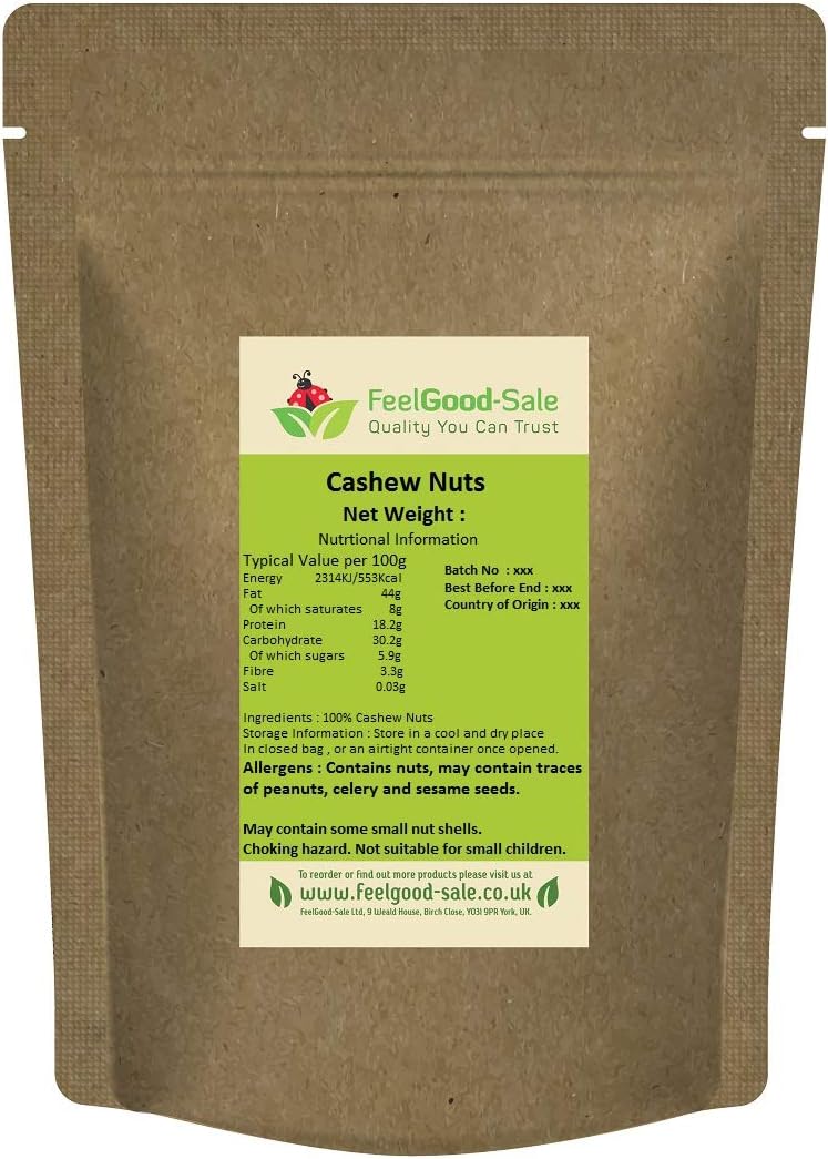 1kg Premium Cashew Nuts Whole, Raw, 100% Natural