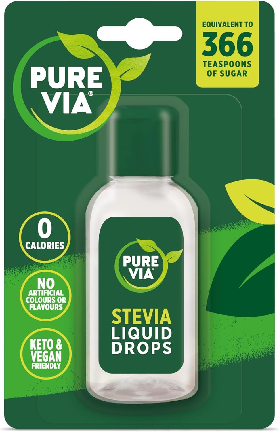 Pure Via Stevia Liquid Drops | 55ml | Calorie Free, Vegan, Keto, Sugar Free