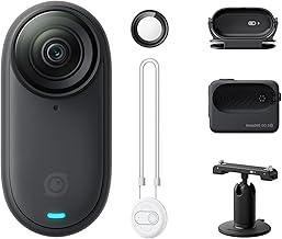 Insta360 GO 3S - 64 GB Black 4K Tiny Portable Vlogging Camera, Hands-Free POVs, Mount Anywhere, Stabilization, 140 Min Battery Life, 10m Waterproof, Apple Find My, Pet POV