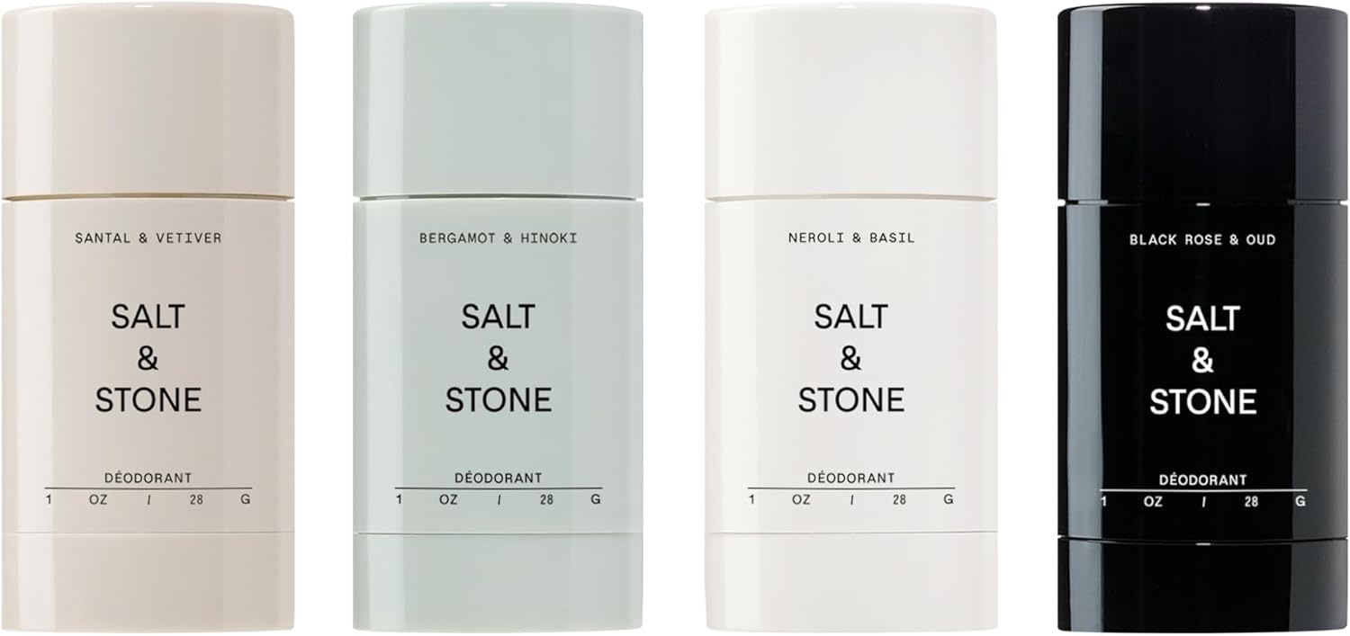 SALT & STONE Aluminum Free Deodorant | Extra Strength 48 Hour Protection for Women & Men | Made with Seaweed Extracts, Shea Butter & Prebiotics (Mini Deodorant Discovery Set)