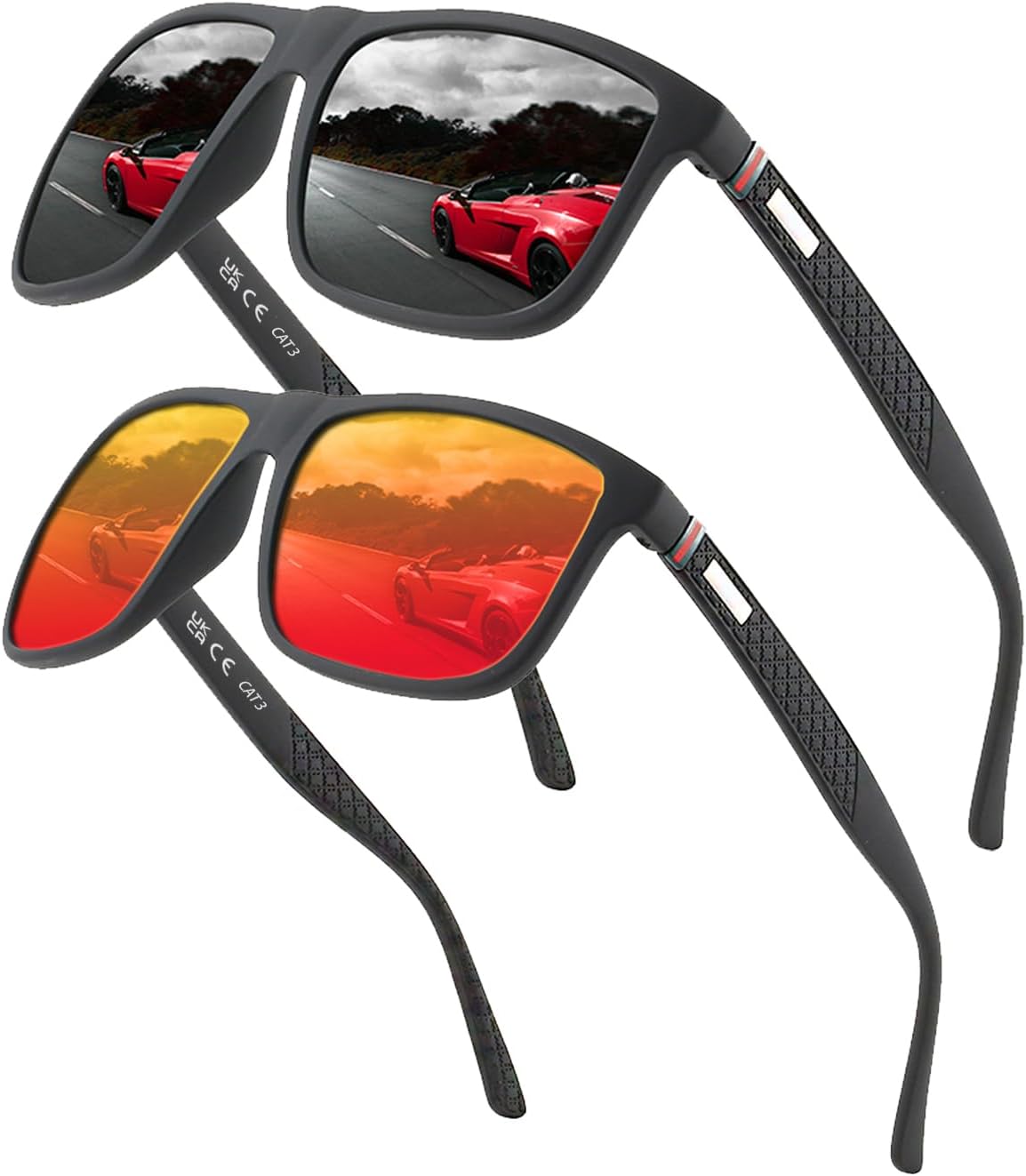 Polarized sunglasses for men/women; Vintage/classic/elegant light frame; HD pilot lenses; Golf/driving/fishing/travel Eyewear