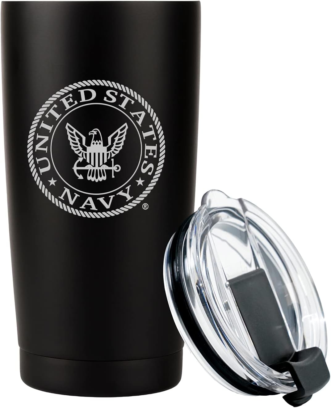 USN 20oz Double Wall Vacuum Insulated Stainless Steel Navy Tumbler Travel Mug