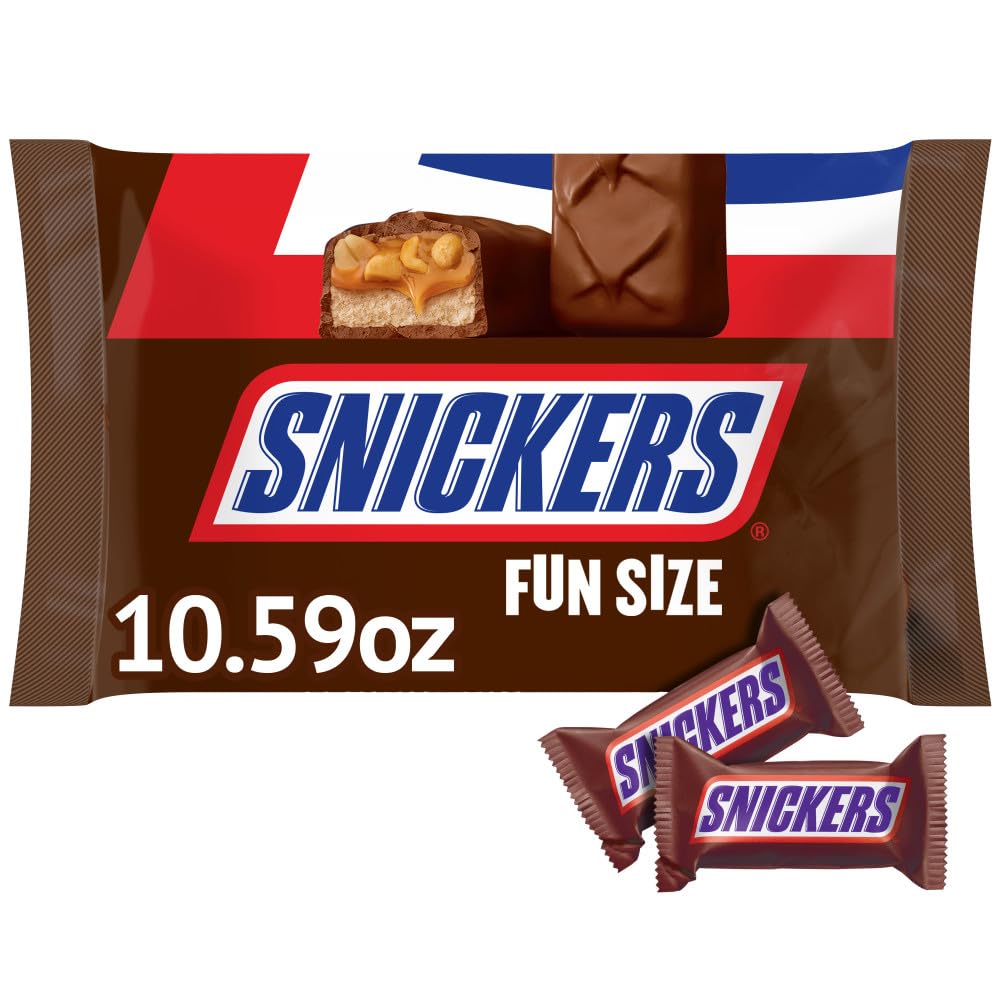 SNICKERS Original Chocolate Candy Bars, Fun Size, Halloween Candy, 10.59 oz Bag