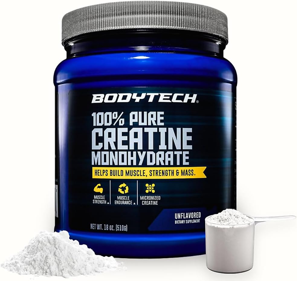 BodyTech Creatine Monohydrate Powder, Unflavored, 18 Oz, 102 Servings