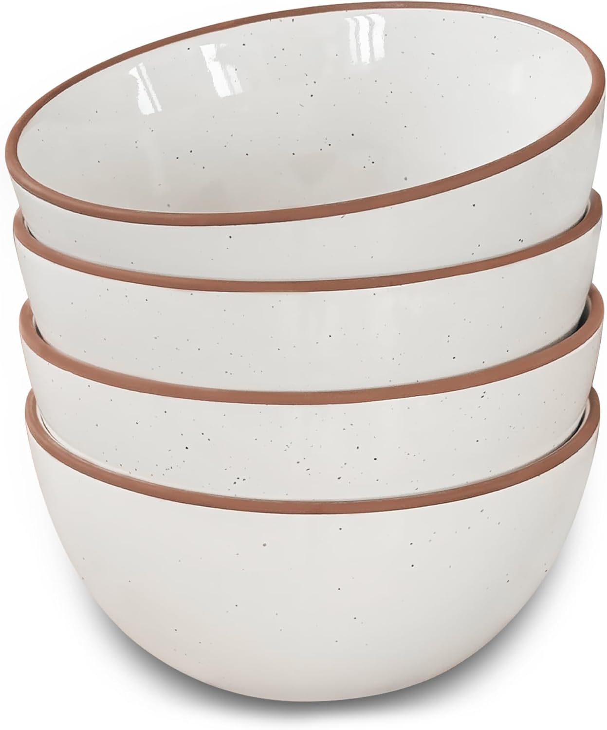 Mora Ceramic Bowls For Kitchen, 28oz - Bowl Set of 4 - For Cereal, Salad, Pasta, Soup, Dessert, Serving etc - Dishwasher, Microwave, and Oven Safe - For Breakfast, Lunch and Dinner - Vanilla White