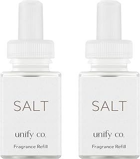 Pura & Unify Co. Home Scent Refill - Smart Home Air Diffuser Fragrance - Up to 120-Hours of Premium Fragrance per Refill - Clean & Safe Diffuser Fragrance - Household Essential - 2 Pack, Salt