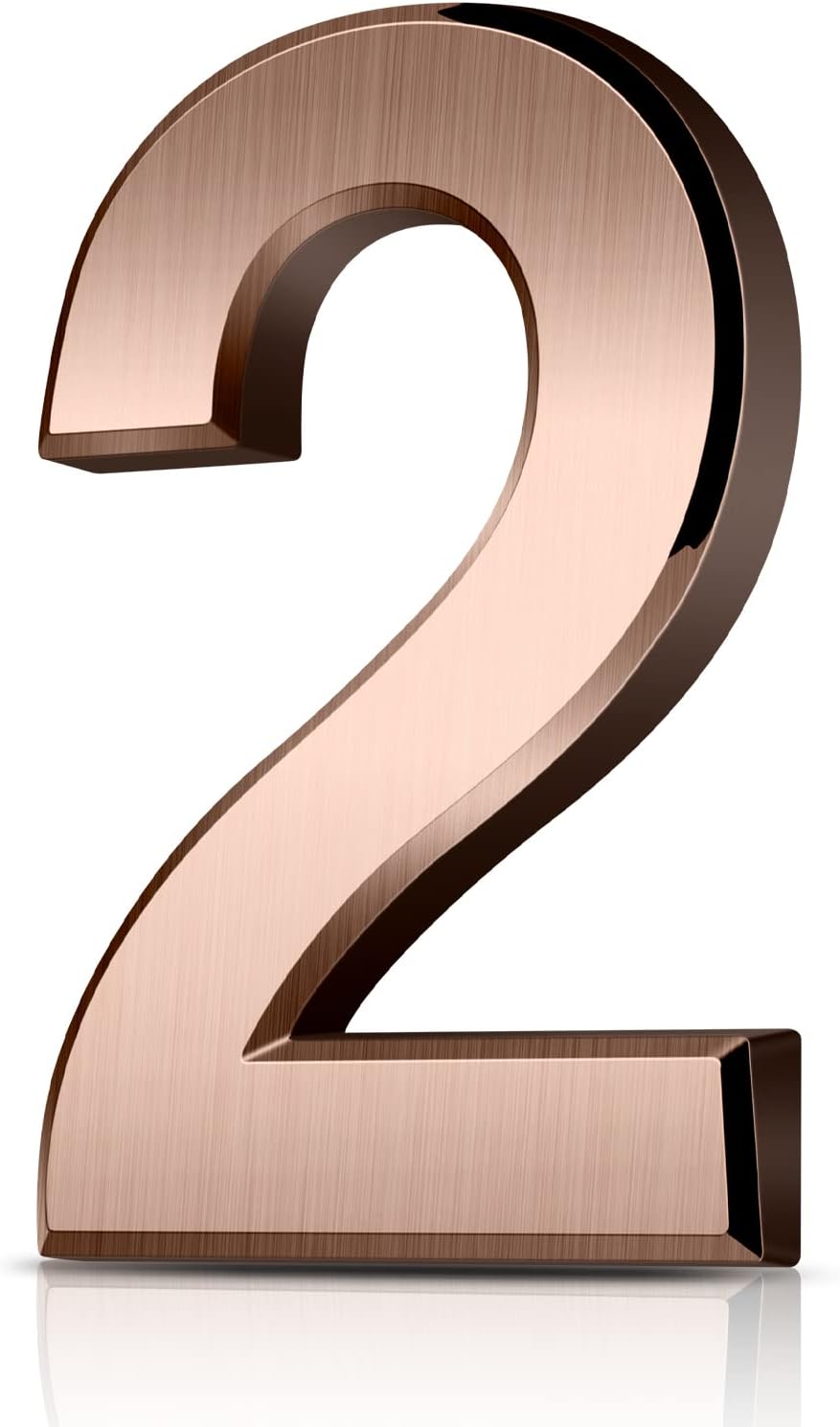 Vicloon Mailbox Numbers Self Adhesive, 3 Inches 3D Mailbox Numbers Waterproof, Door Numbers House Numbers Street Number Stickers for House Mailbox Apartment Hotel Courtyard Cafe Bronzed(2)