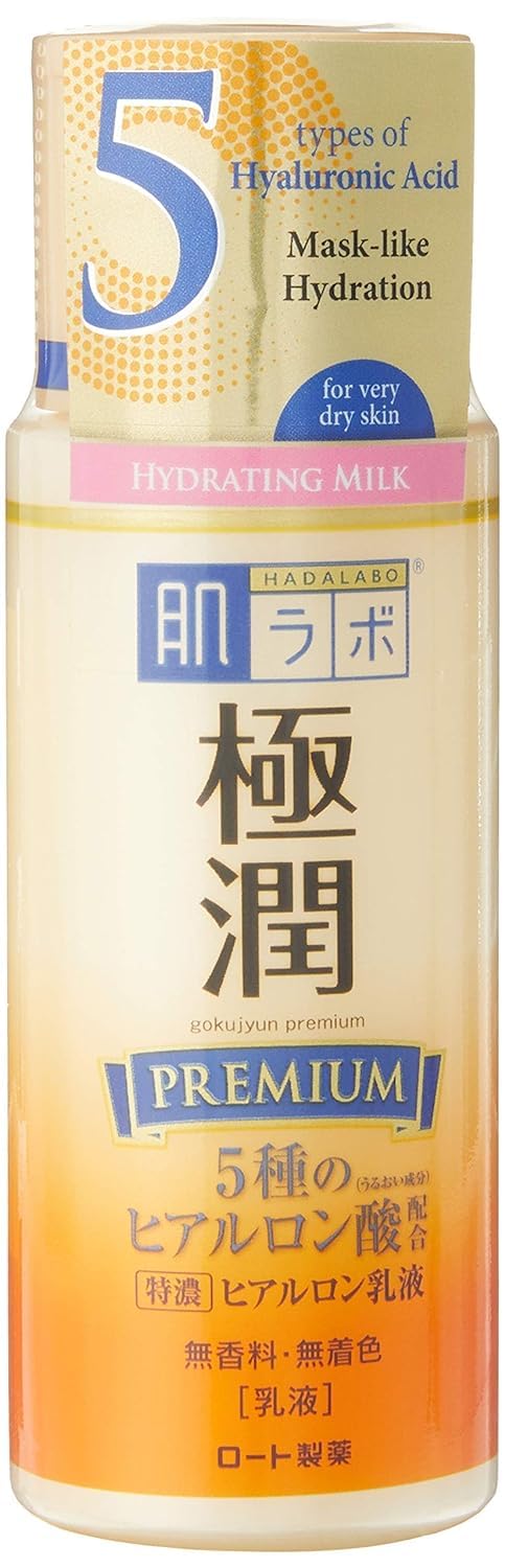 Rohto Hadalabo Gokujyun Premium Hyaluronic Acid Milky Lotion 4.7floz/140ml 2 bottle set