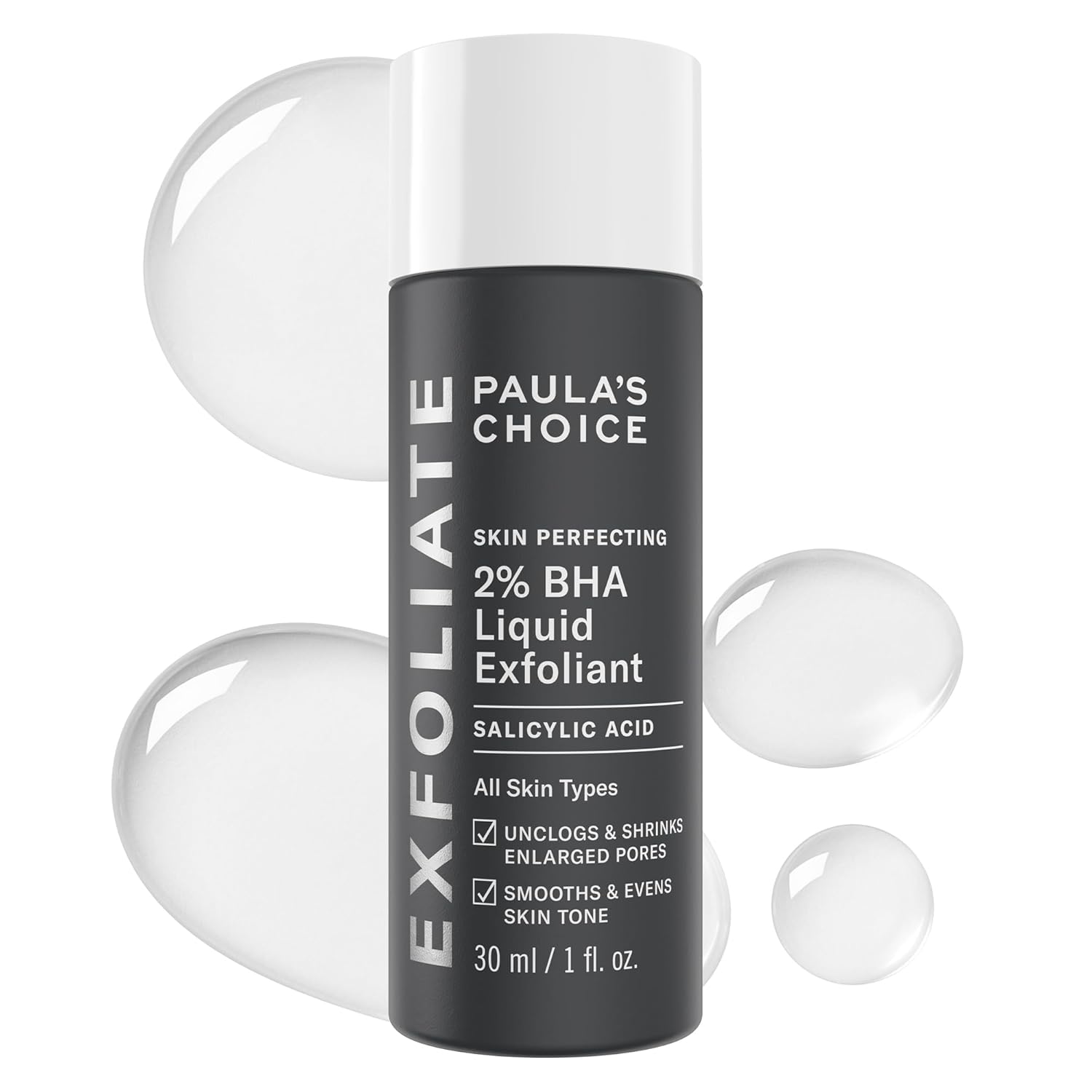 Paula's Choice SKIN PERFECTING 2% BHA Liquid Salicylic Acid Exfoliant-Facial Exfoliant for Enlarged Pores, Wrinkles & Fine Lines, Suitable for Blackhead-Prone Skin, Fragrance-Free