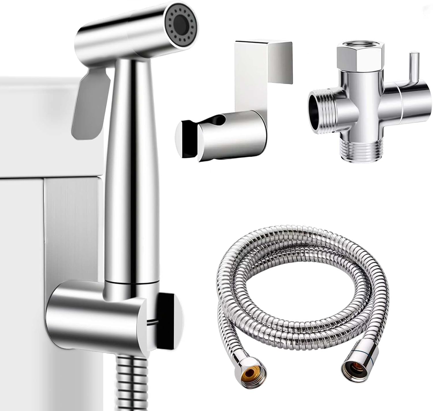 WEIDMAX Handheld Bidet Douche Shower Spray for Toilet, Stainless Steel Bidet Shattaf Sprayer Kit Bathroom Cloth Diaper Washer Shower Head for Personal Hygiene