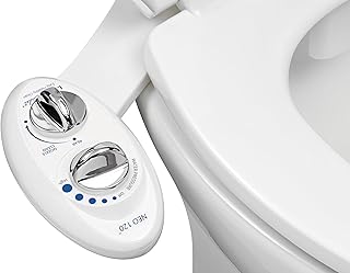 LUXE Bidet NEO 120 - Self-Cleaning Nozzle, Fresh Water Non-Electric Bidet Attachment for Toilet Seat, Adjustable Water Pressure, Rear Wash (White)