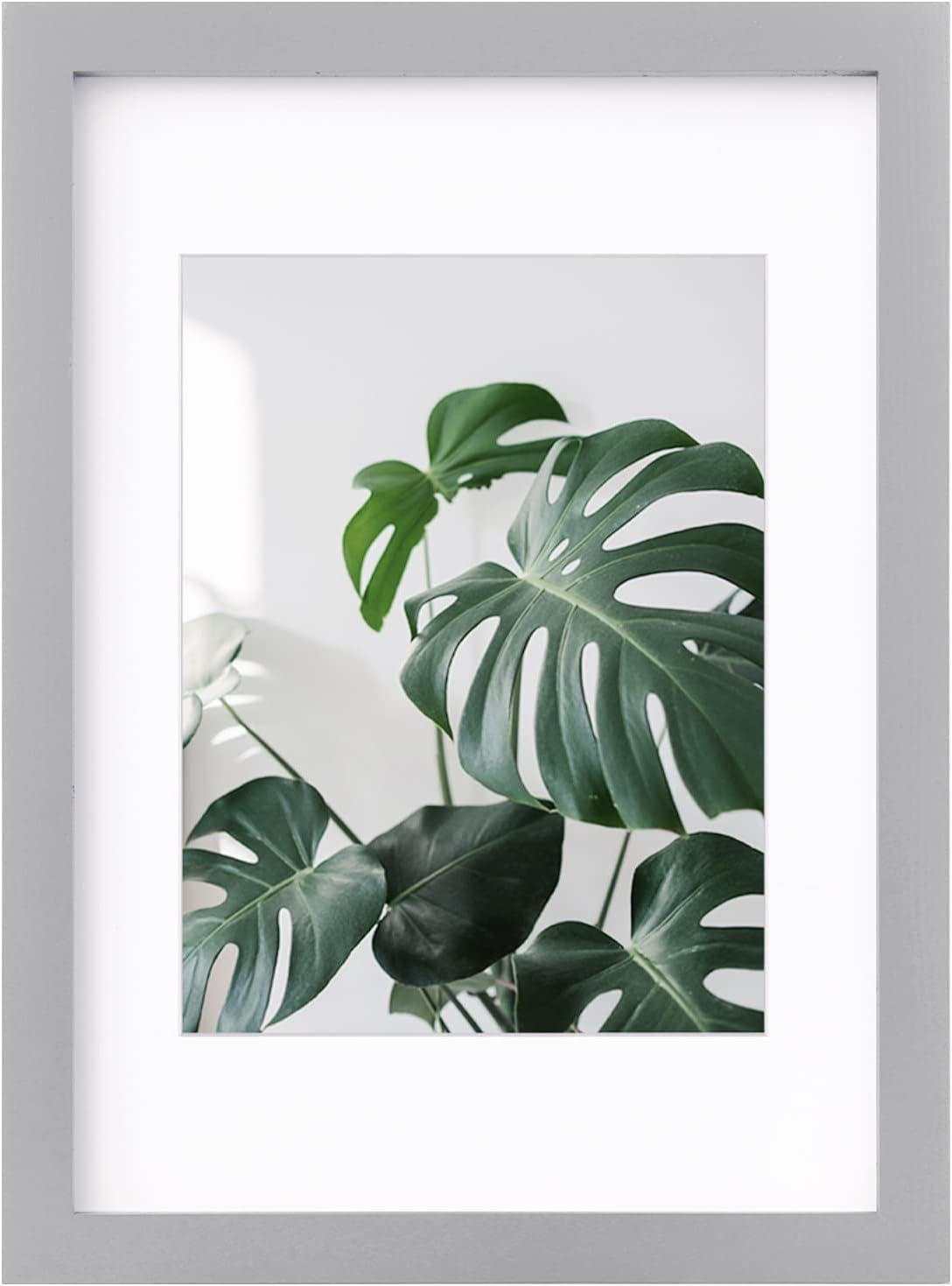 EGOFINE A4 Photo Frame Light Gray - Made of Solid Wood for Table Top and Wall Mounting