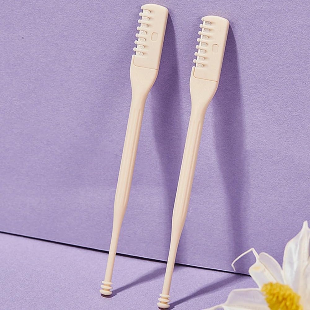 2Pcs 2024 Manual Ear Nose Hair Trimmer for Women/Men, Portable Personal Trimmer for Facial Care, Double Nose Hair Knife Beard and Mustache Care