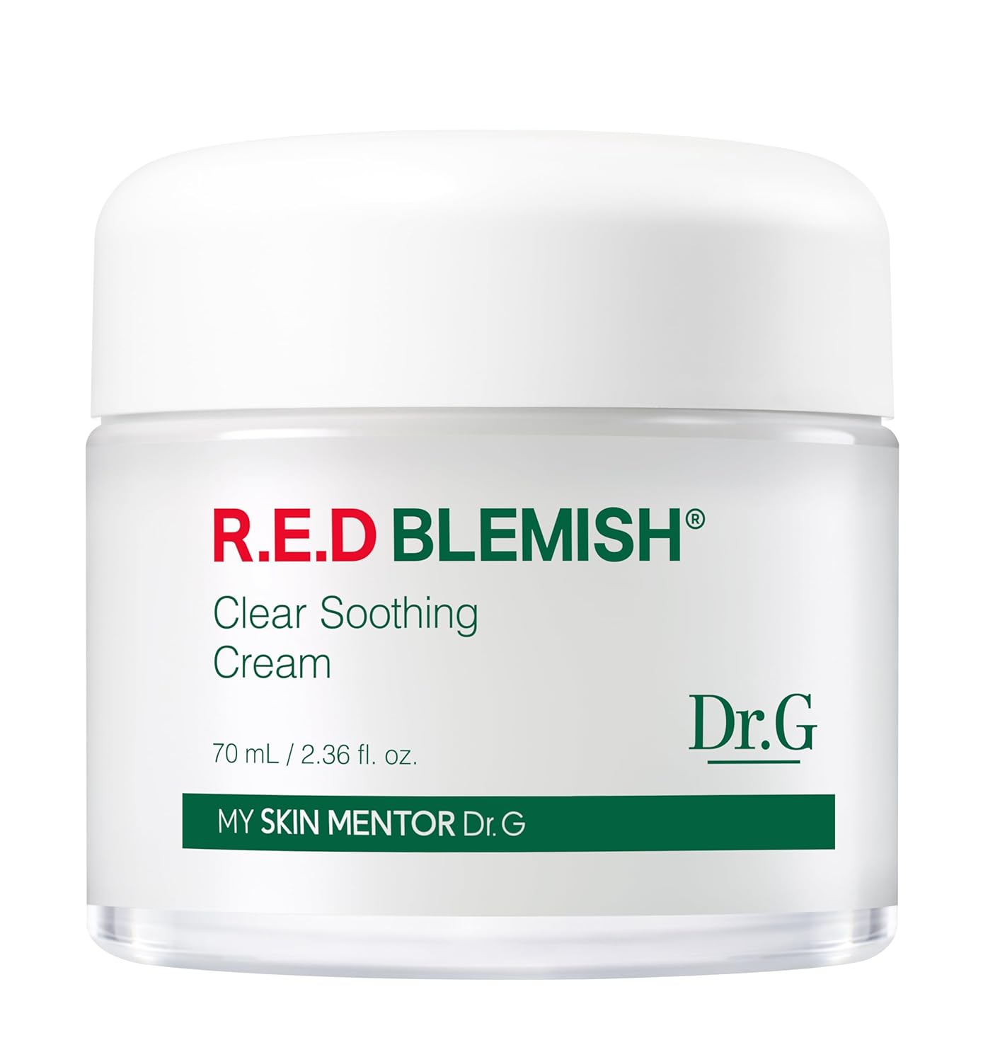 Dr.G Red Blemish Clear Soothing Korean Moisturizer Face Cream, 70ml - Cica Cream, Korean Skin Care Moisturizer, Korean Face Moisturizer, Facial Moisturizer, Korean Skincare, K Beauty Skincare Coreano