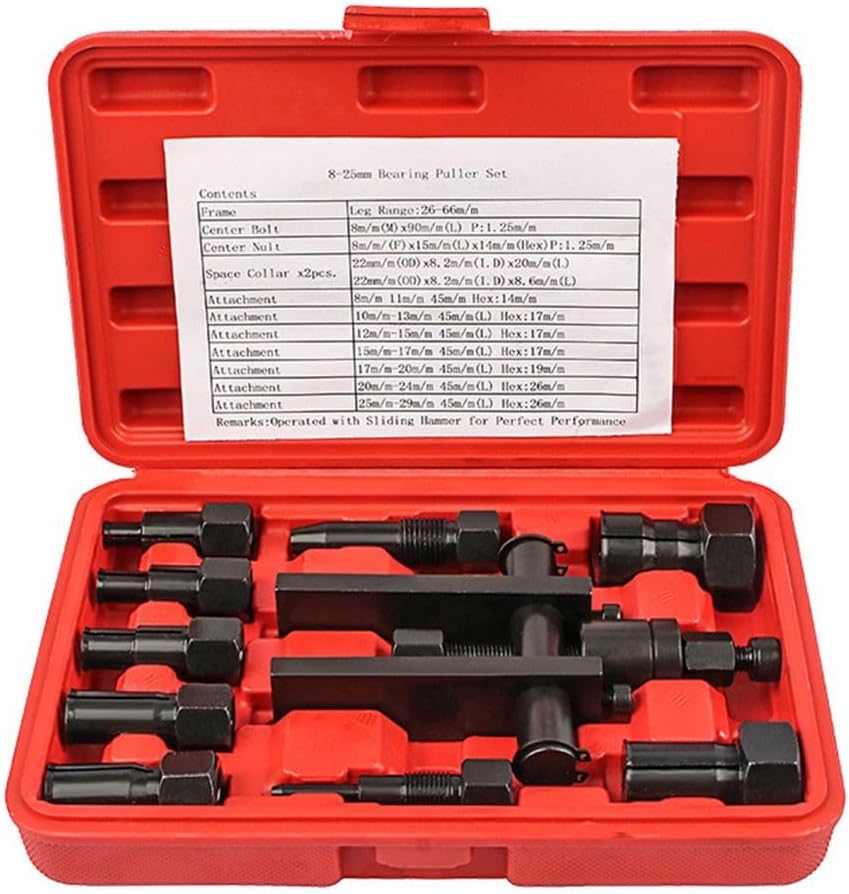 Gbtdoface 10pcs Blind Bearing Puller Set,Motorcycle Inner Bearing Extractor Kit,Bearing Puller Motorcycle Bearing Removal Tool Puller With Box Set