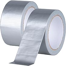 XUXU 2 Pack Duct Tape Heavy Duty Waterproof Silver Duct Tape, Strong Adhesive Duct Tape Bulk for Indoor Outdoor Repairs Tear by Hand, 40 Yards x 2 Inch Total