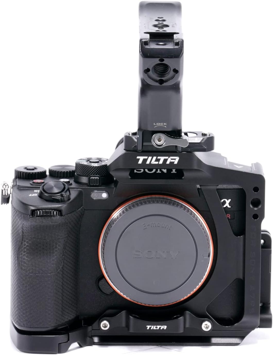 Tilta Half Cage Lightweight Kit Compatible with Sony a7R V, with Mount Accessories via NATO, Cold Shoe and 1/4"-20 Threads with Locating Pins | TA-T46-A (Black)