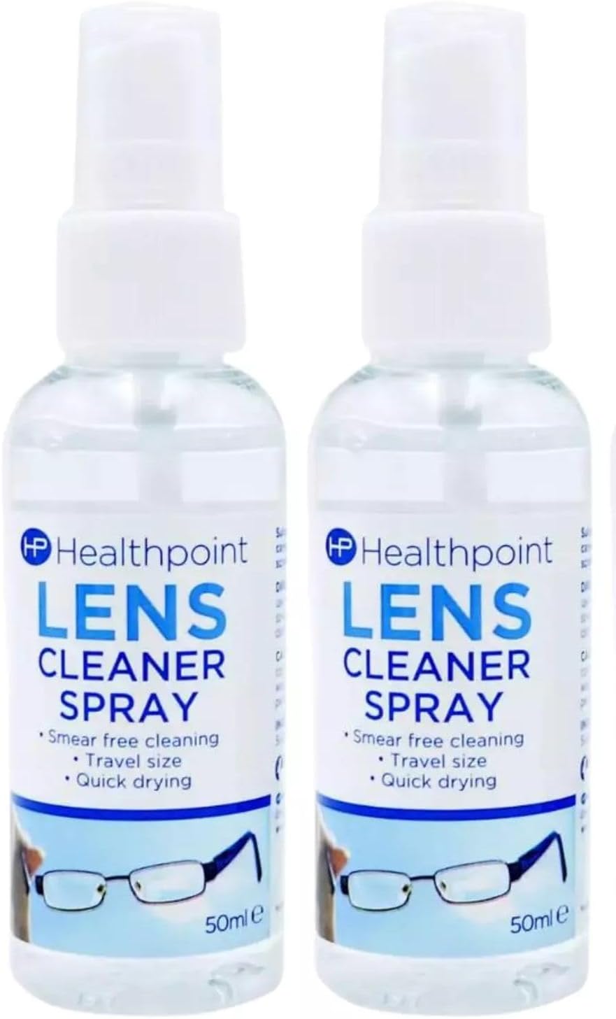 Healthpoint Lens Cleaning Spray - Ultimate Glasses Cleaner Spray for Crystal Clear Vision - Versatile Screen Cleaner Spray for Monitors, TVs and Devices Pack of 2 Bundled by Smart Cutie