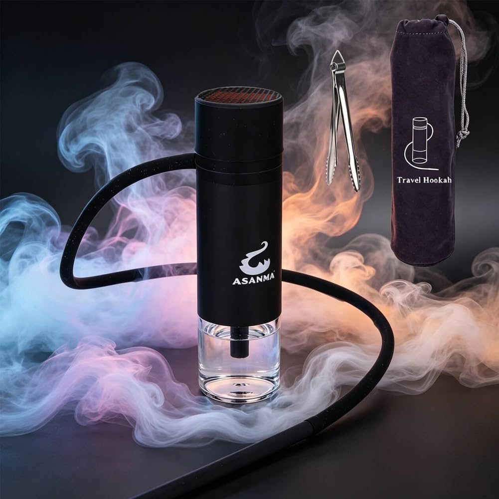 Portable Hookah,ASANMA Travel Hookah Shisha Hookah Pen Hooka,Car Hookah Set