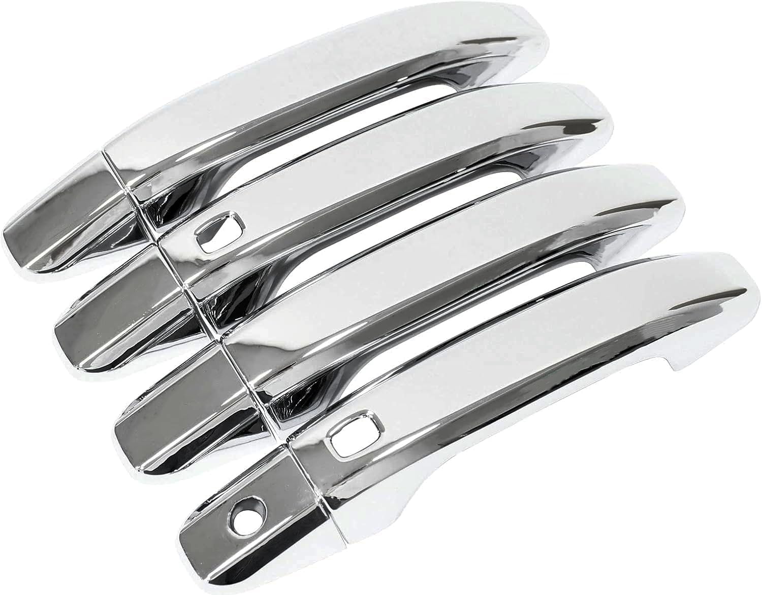 MOTOKU Pack of 4 Front Rear Left and Right Chrome Exterior Door Handle Cover W/ 2 Smartkey Hole for Chevrolet Silverado 1500 2500HD 3500HD 2019-2022 for GMC Sierra 1500 2020-2021