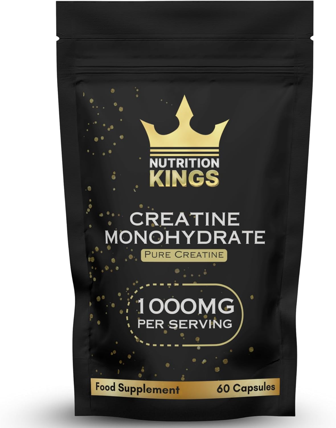 Creatine Monohydrate 1000mg – 60 Vegan Capsules – Muscle Growth, Strength, Endurance, Workout Recovery – Vegan Supplement