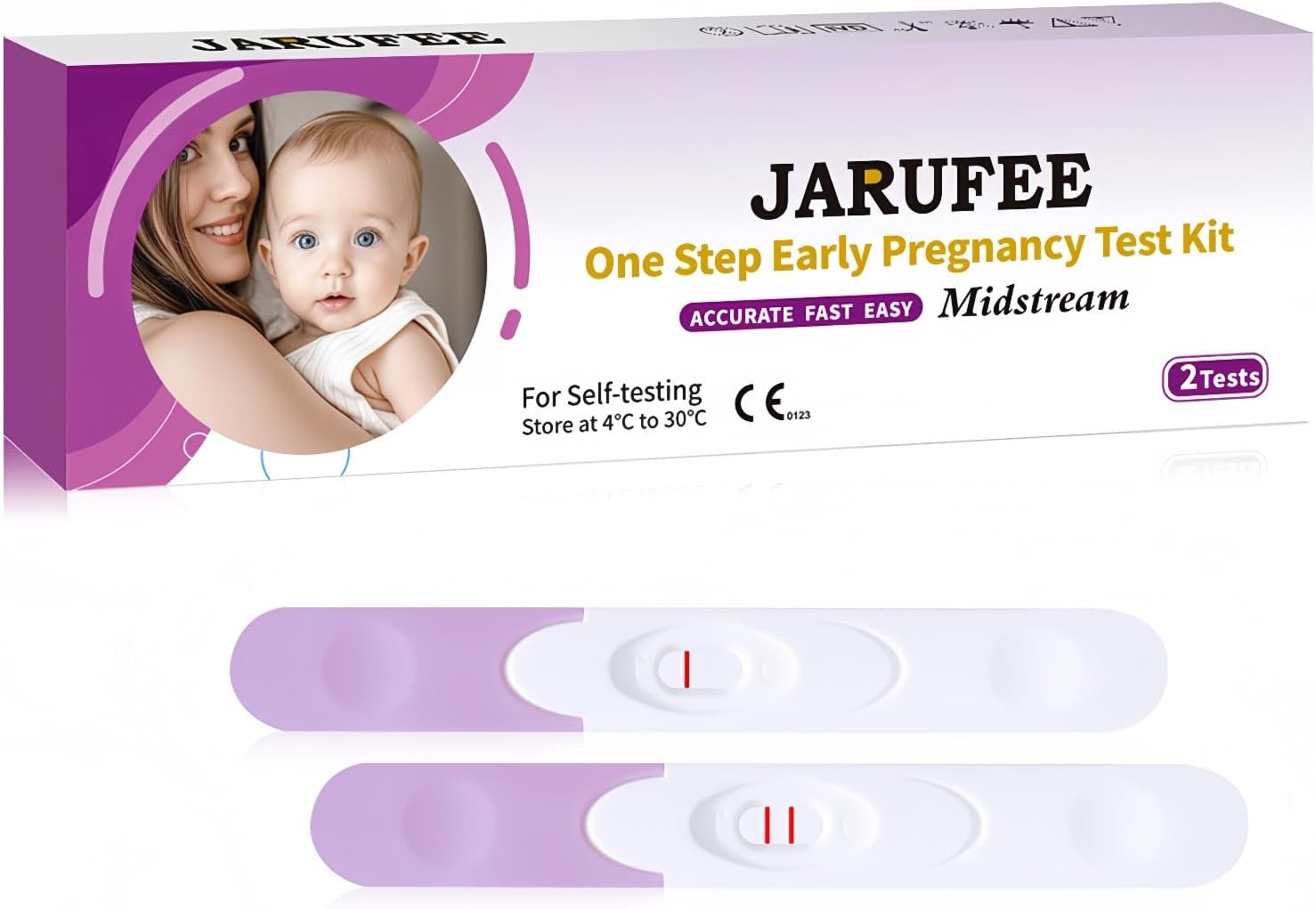 Early Detection Pregnancy Test - 99% Accurate Fast & Reliable HCG Test Easy-to-Use, Foil Wrapped & Discreet Packaging 2 Tests for Home Self-Testing