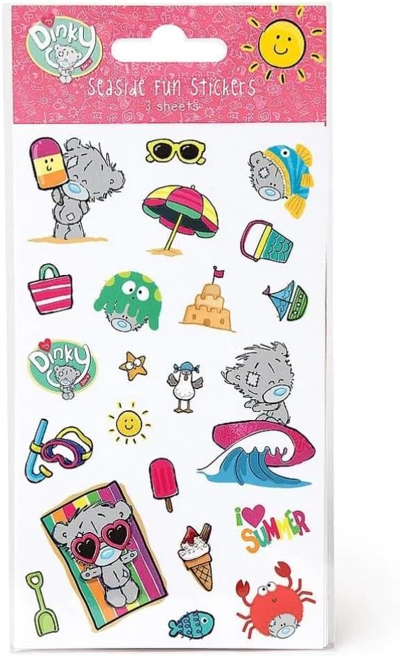 Me To You Bear AGSF7001 Me to You My Dinky Bear Seaside Sticker Pack-3 Sheets, Nylon/A